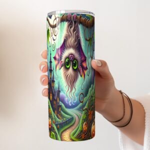 Alternative view of Halloween Tumbler Wrap Spooky Bat & Haunted House – Trending PNG